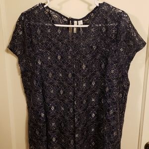 Lauren Conrad Navy Blouse